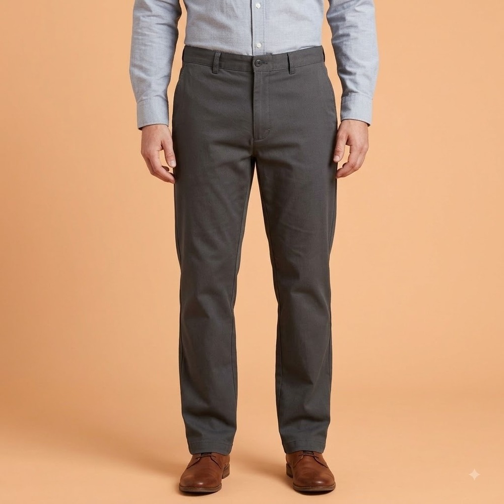 IZOD PerformX Dress Pants Men's 36x30 Gray Flat Front Straight Leg